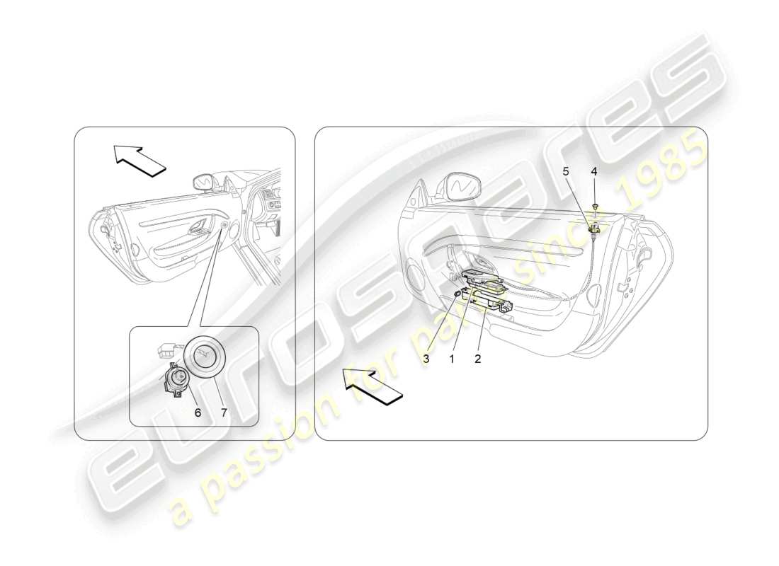 maserati grancabrio mc (2013) diagramma delle parti dei dispositivi per porte