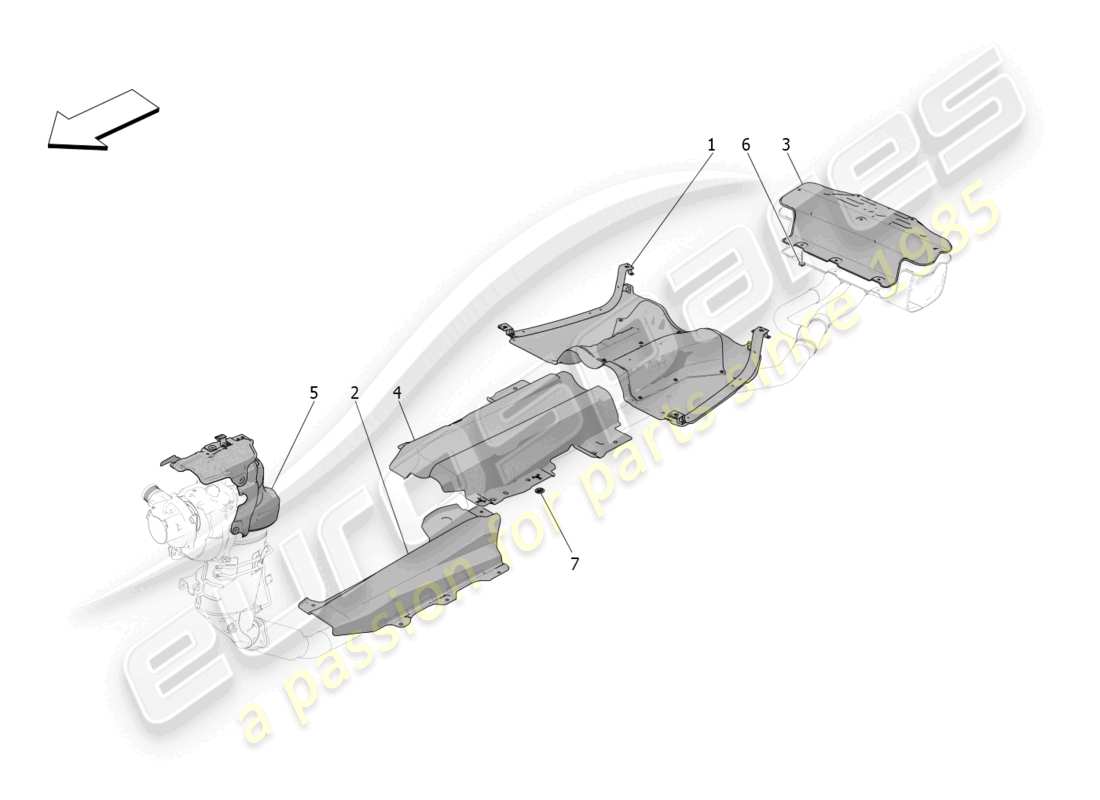 maserati grecale gt (2023) pannelli termoisolanti schema particolare