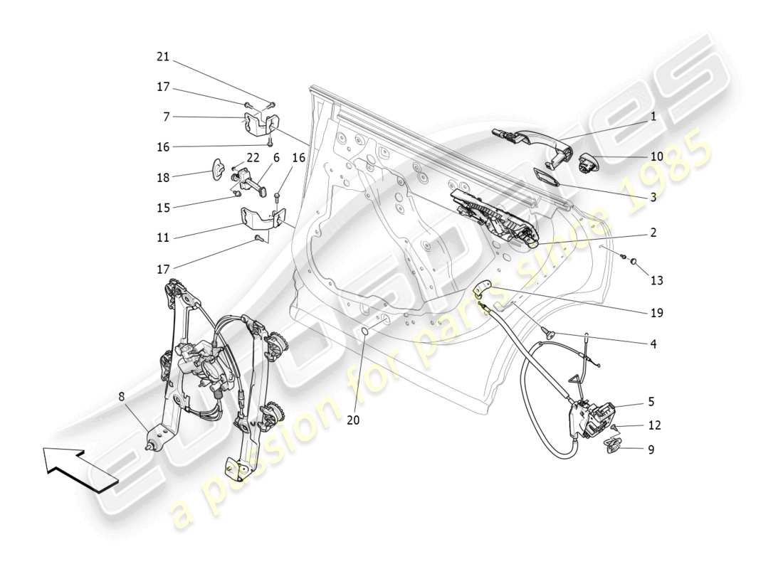 maserati levante modena (2022) porte posteriori: meccanismi schema particolare