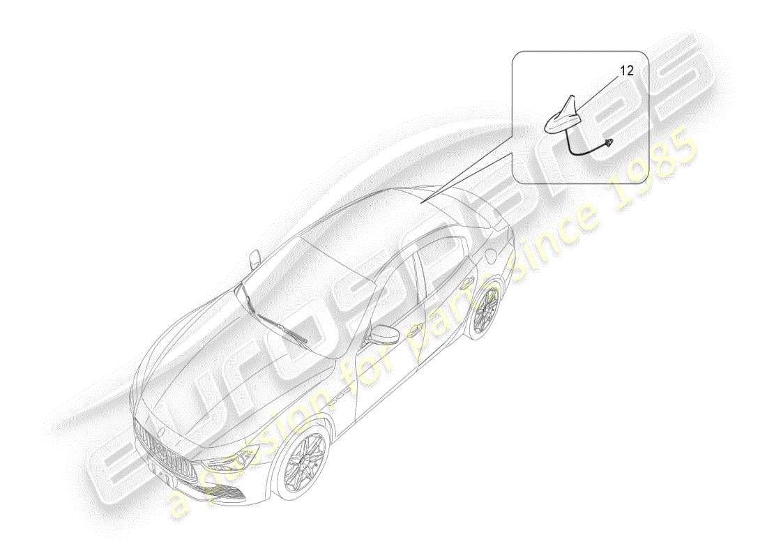 maserati ghibli (2019) schema delle parti del sistema di ricezione e connessione