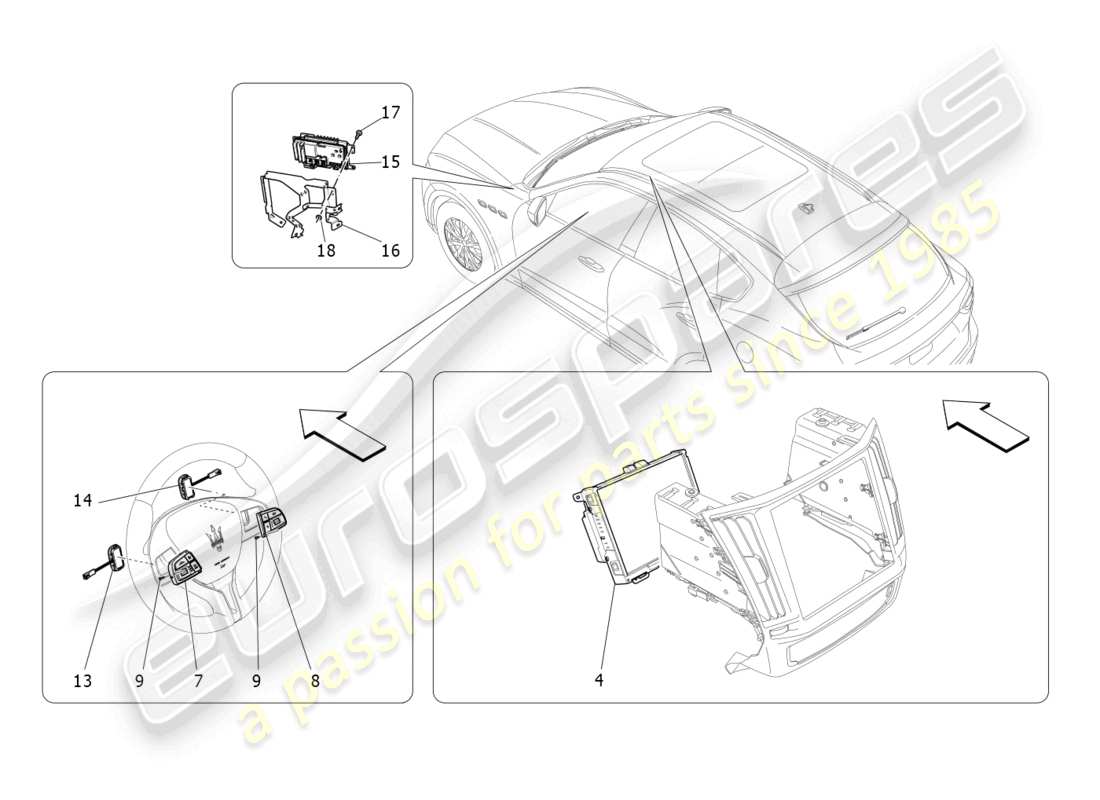 maserati levante tributo (2021) sistema informatico diagramma delle parti