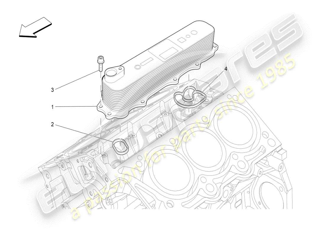 maserati ghibli (2019) diagramma delle parti dello scambiatore di calore