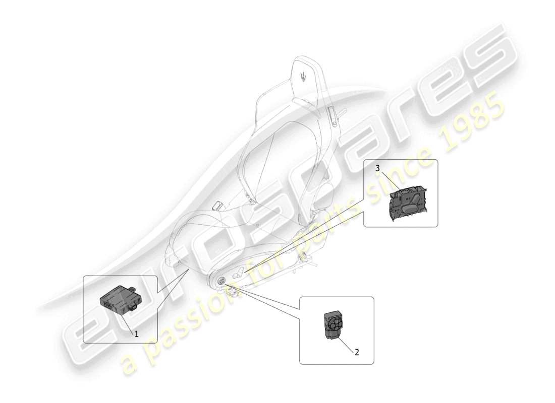 maserati mc20 (2022) sedili: meccanica ed elettronica schema parte