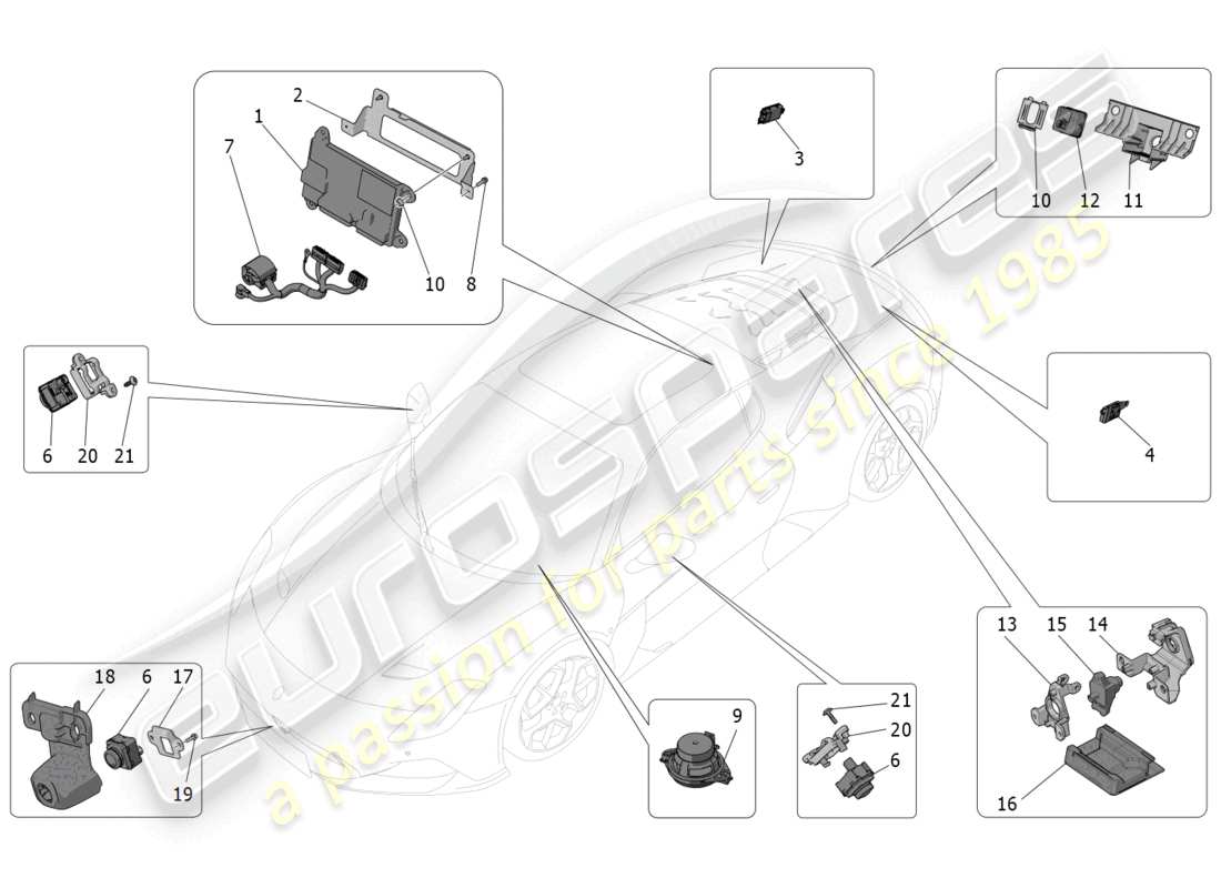 maserati mc20 (2023) diagramma delle parti del sistema it