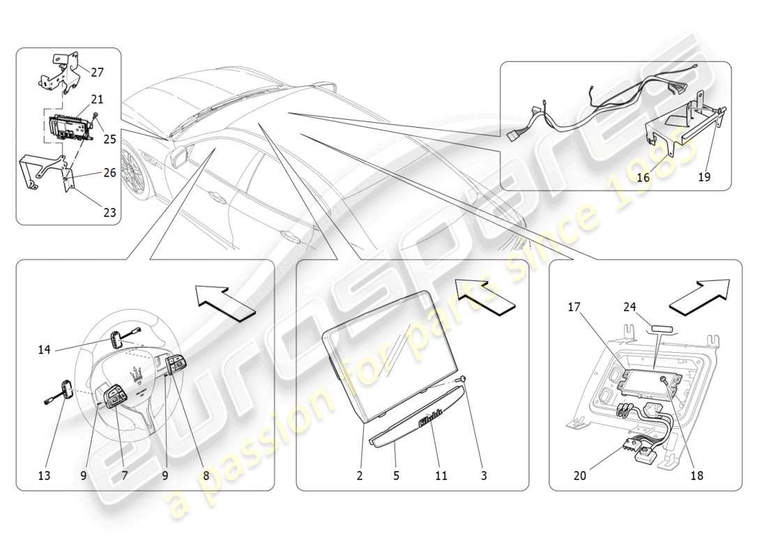 maserati ghibli fragment (2022) sistema informatico diagramma delle parti