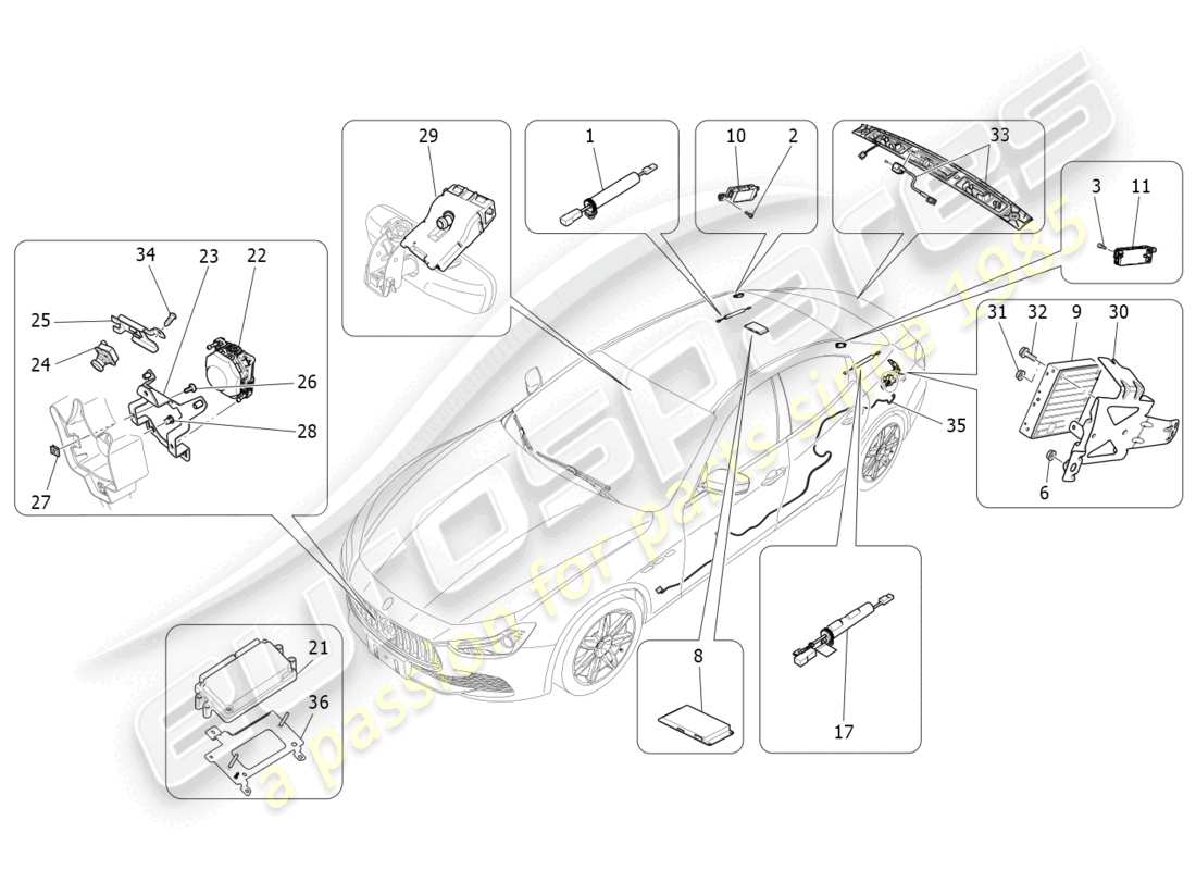 maserati ghibli fragment (2022) sistema informatico diagramma delle parti