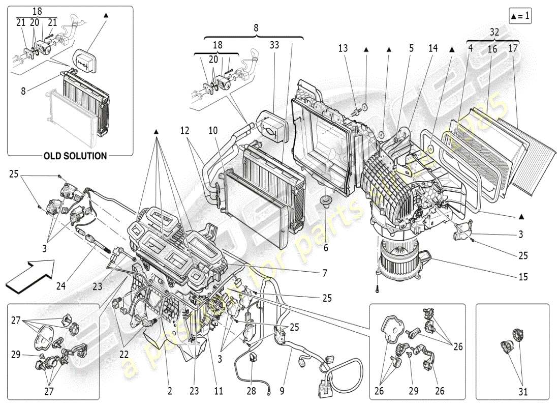 maserati ghibli (2019) unità a/c: dispositivi di plancia schema particolare