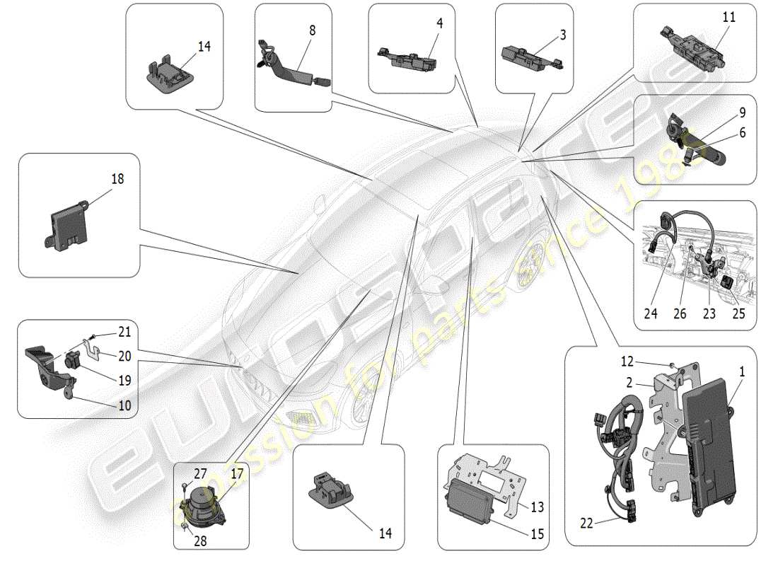 maserati grecale modena (2023) diagramma delle parti del sistema it