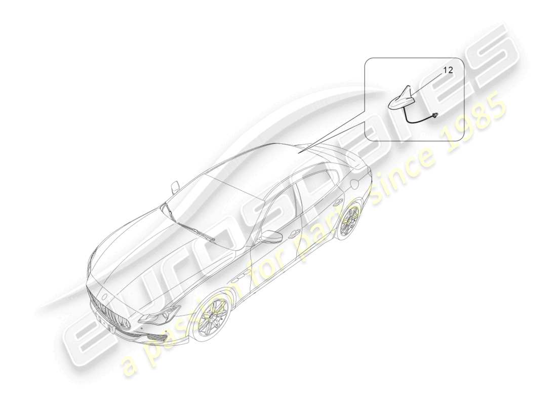 maserati quattroporte (2018) schema delle parti del sistema di ricezione e connessione
