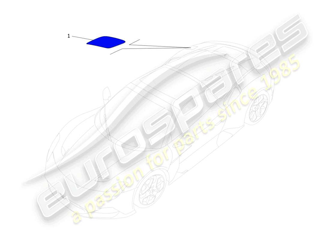 maserati mc20 cielo (2023) schema delle parti dello sportello del serbatoio del carburante e dei controlli