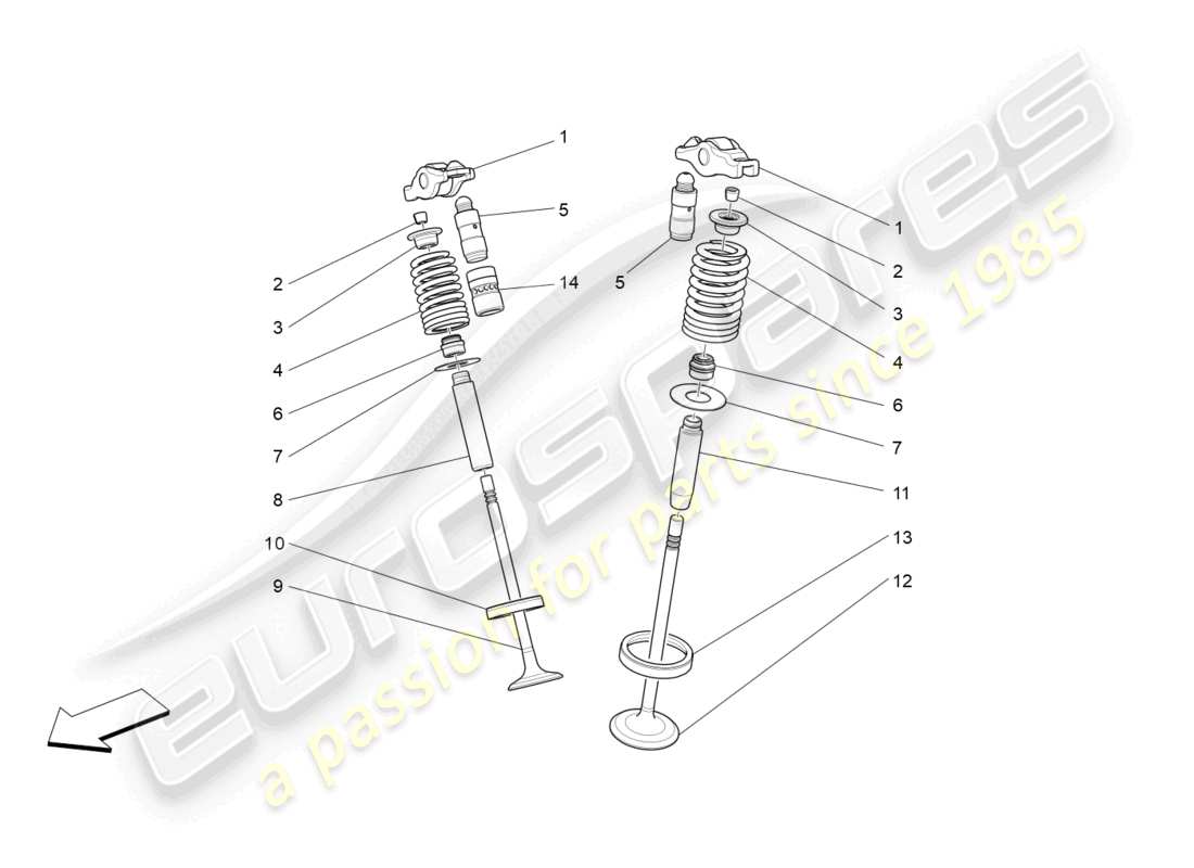 maserati levante zenga (2020) diagramma delle parti delle valvole