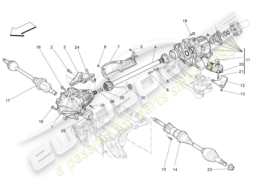 maserati levante modena s (2022) ruote anteriori trasmissione schema delle parti