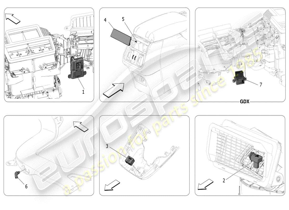 maserati grecale modena (2023) unità a/c: schema delle parti controllo elettronico