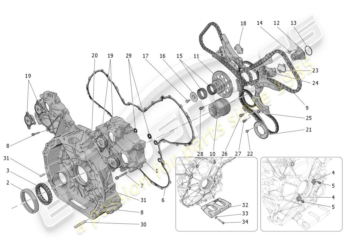 maserati mc20 cielo (2023) diagramma delle parti di temporizzazione