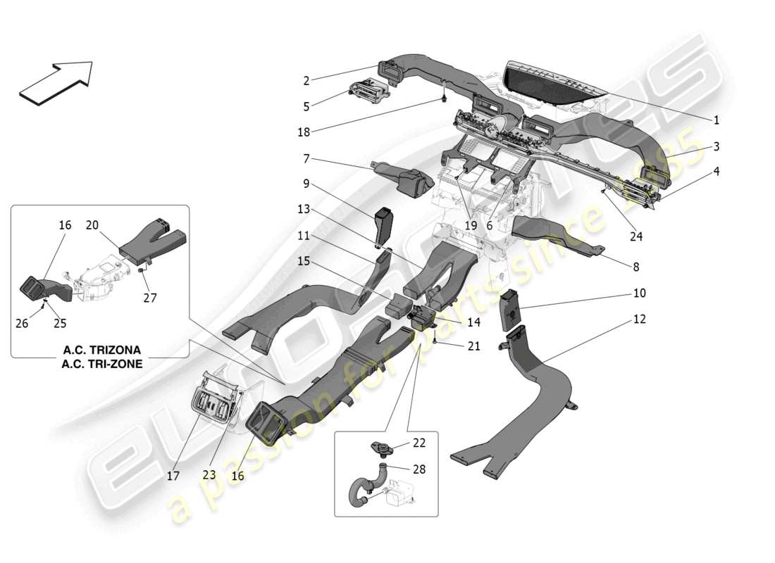 maserati grecale trofeo (2023) condizionatore: diffusione diagramma delle parti
