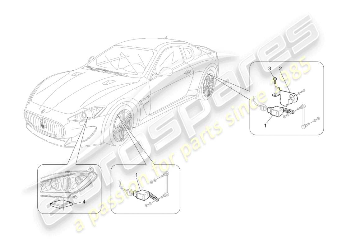 maserati granturismo mc stradale (2012) controllo del sistema di illuminazione diagramma delle parti