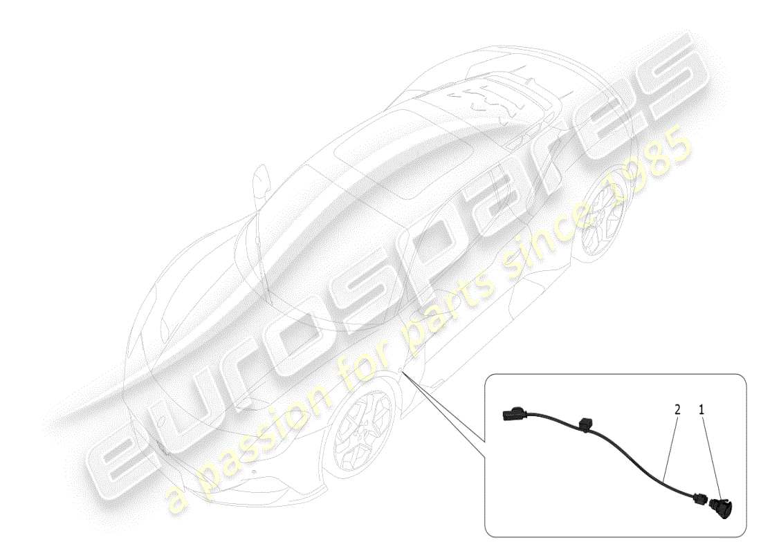 maserati mc20 (2024) diagramma delle parti dei gruppi ottici laterali
