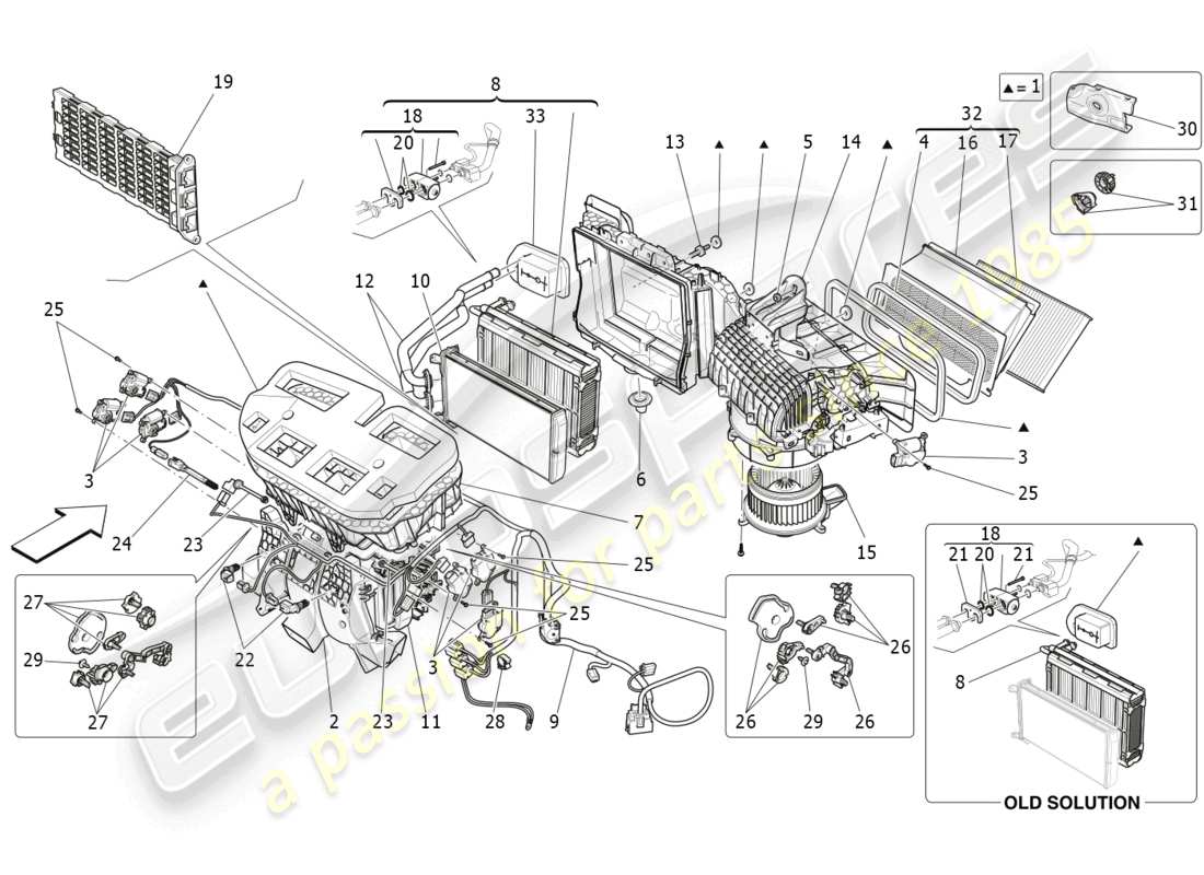 maserati levante (2019) unità a/c: dispositivi di cruscotto diagramma delle parti