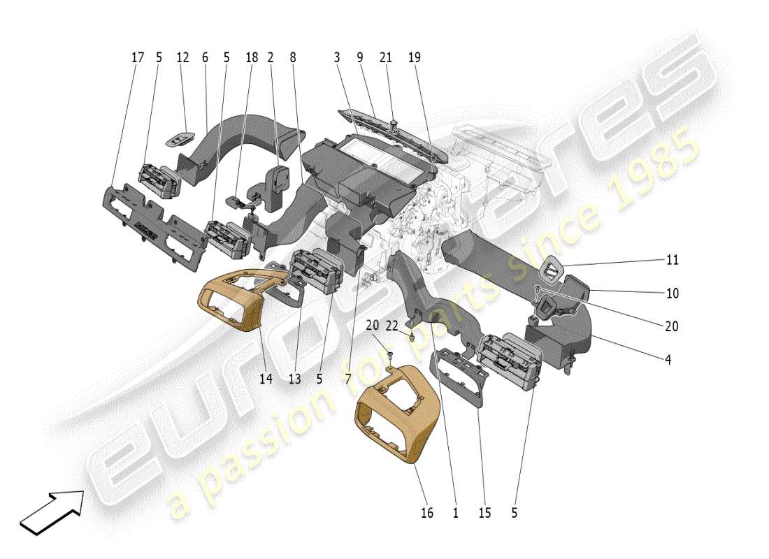 maserati mc20 (2024) unità a/c: schema particolare diffusione
