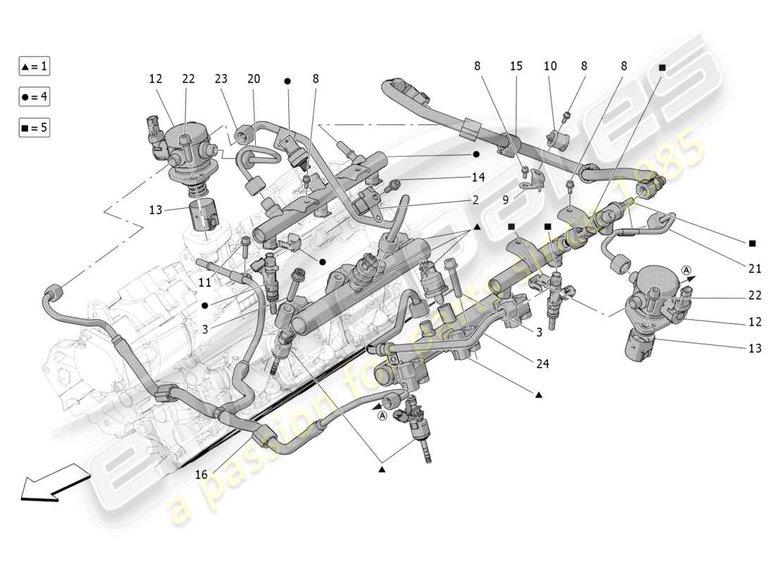 maserati grecale trofeo (2023) pompe del carburante e linee di collegamento diagramma delle parti