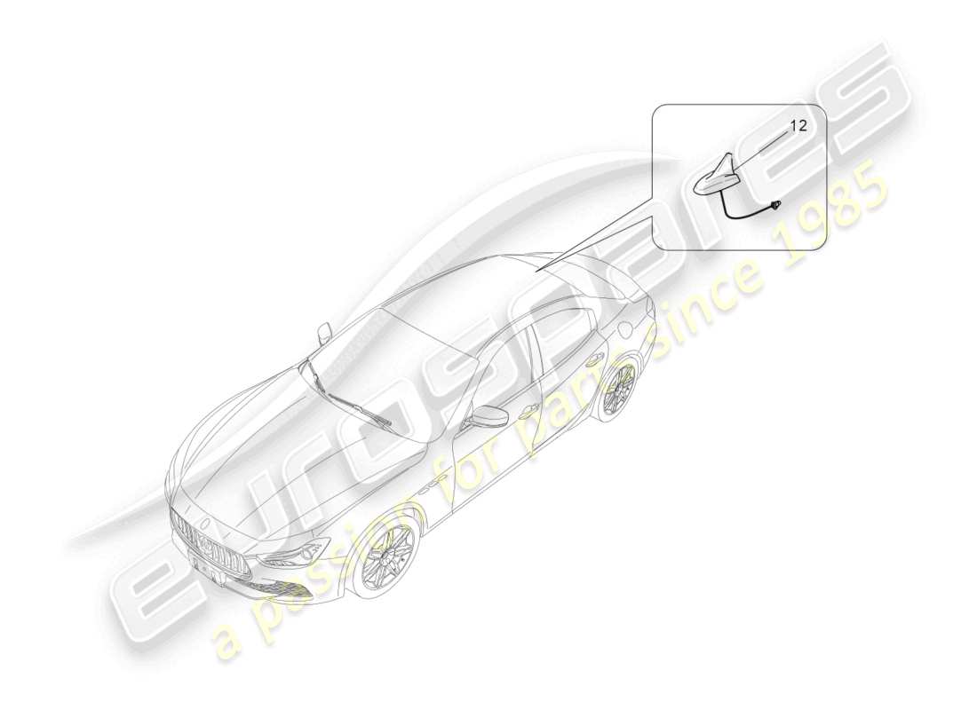 maserati ghibli (2017) schema delle parti del sistema di ricezione e connessione