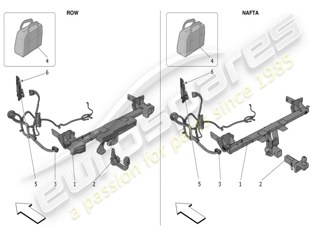 maserati grecale modena (2023) fornitura standard schema delle parti