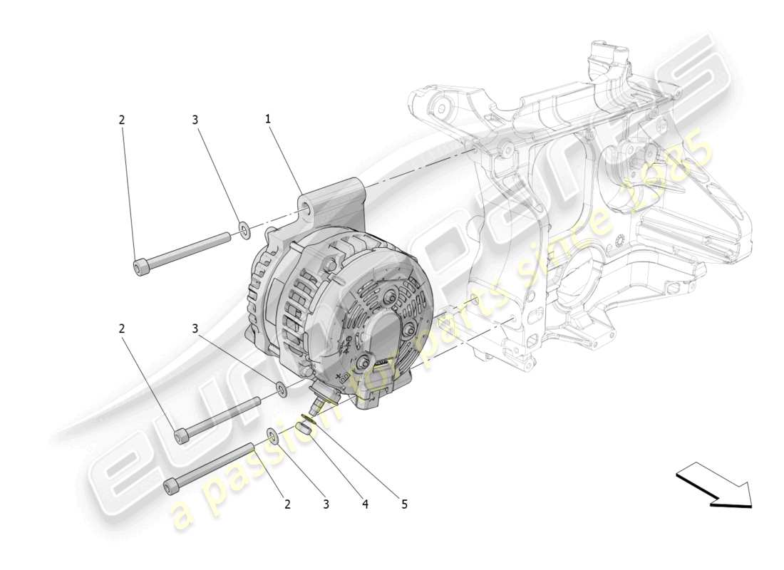 maserati grecale trofeo (2023) diagramma delle parti di generazione e accumulo di energia