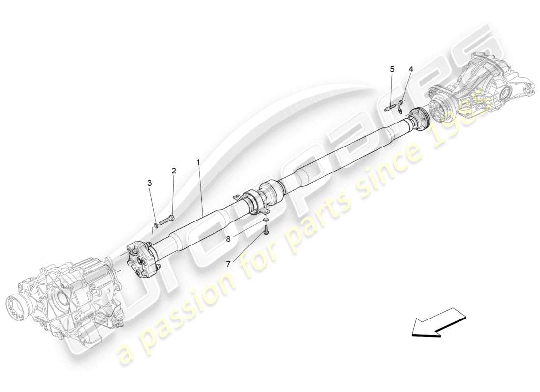 maserati levante zenga (2020) schema delle parti dell'albero di trasmissione