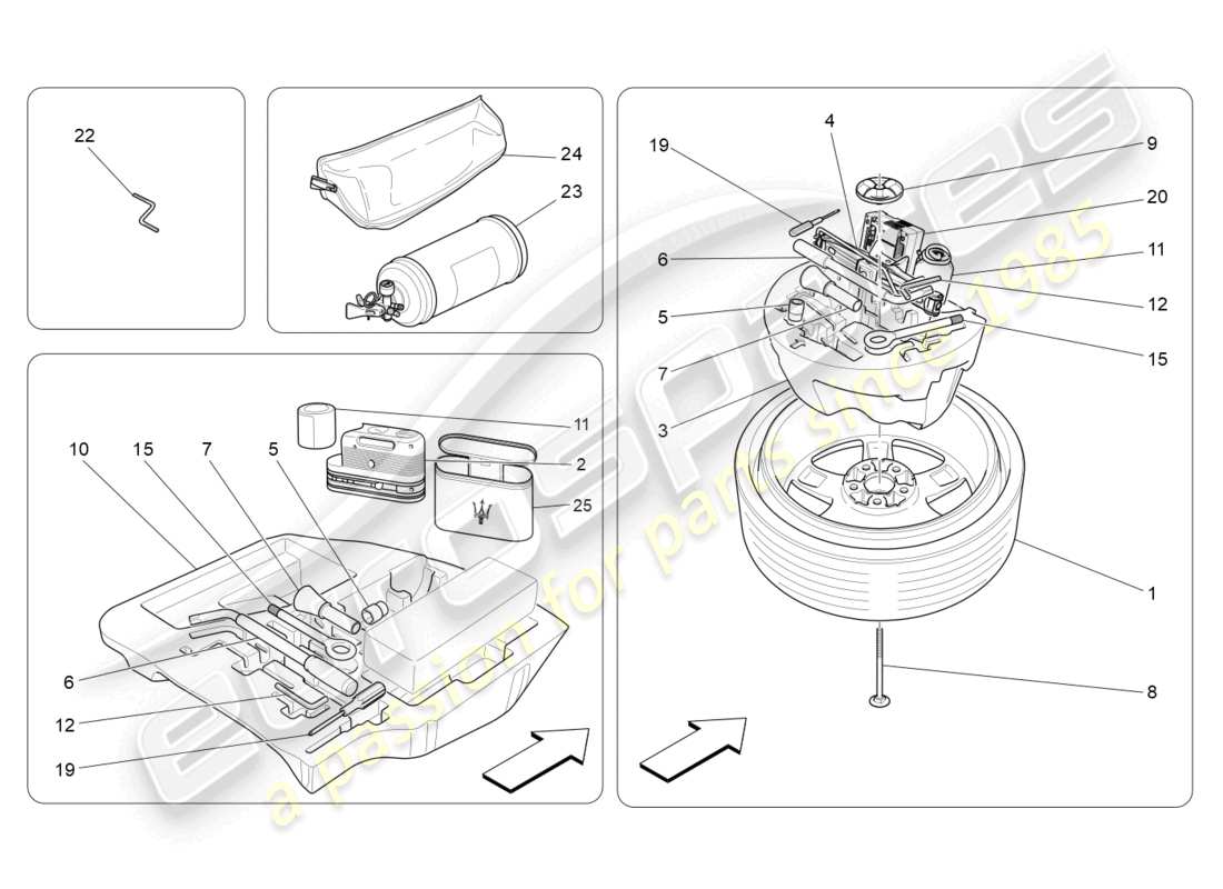 maserati quattroporte (2018) fornitura standard schema delle parti