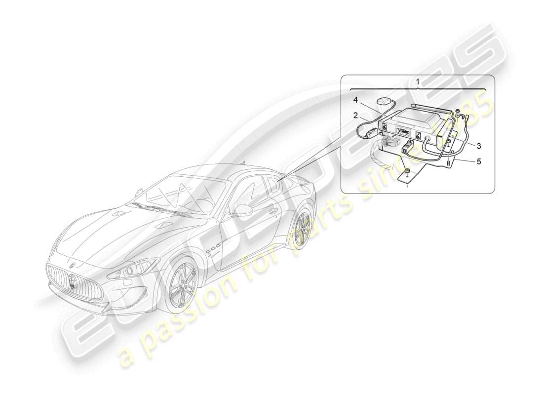 maserati granturismo mc stradale (2013) impianto d'allarme e immobilizzatore diagramma delle parti