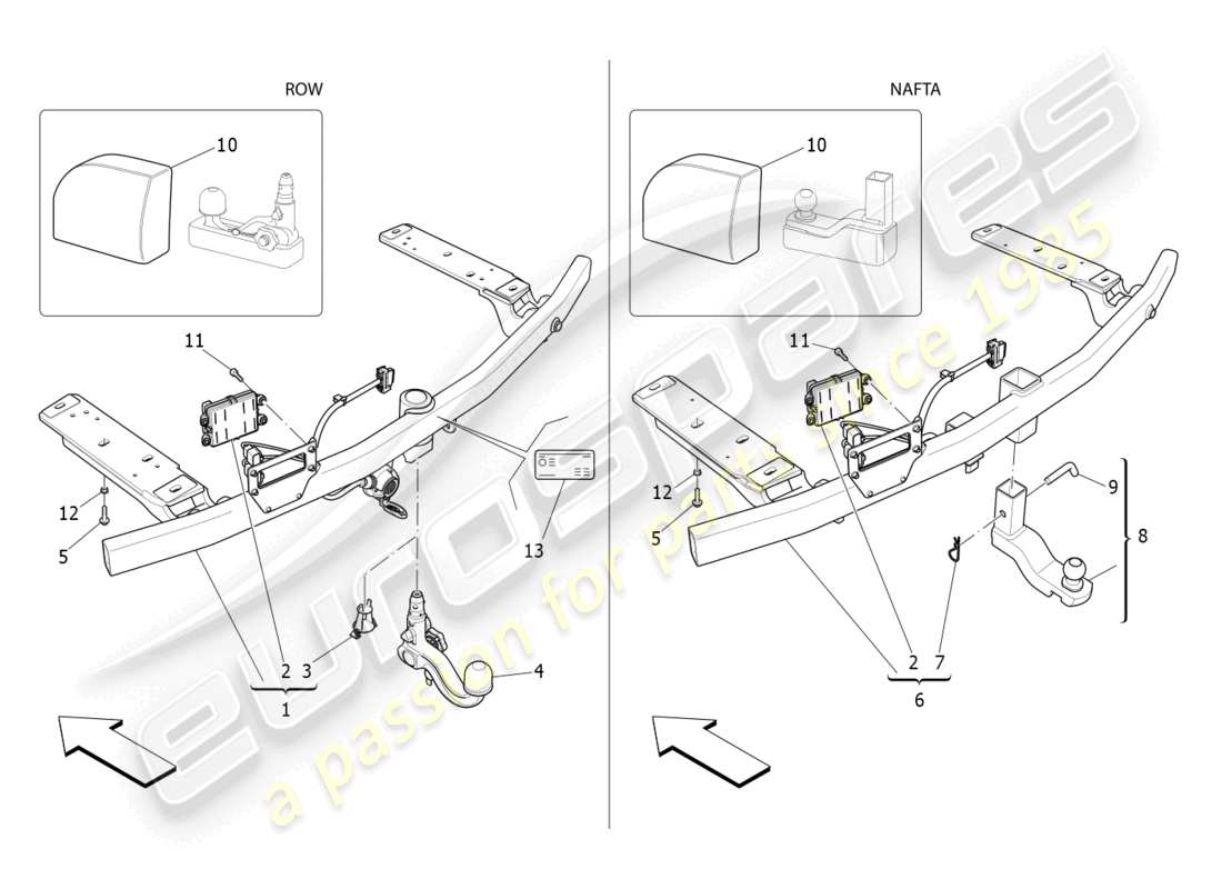 maserati levante gts (2020) fornitura standard schema delle parti