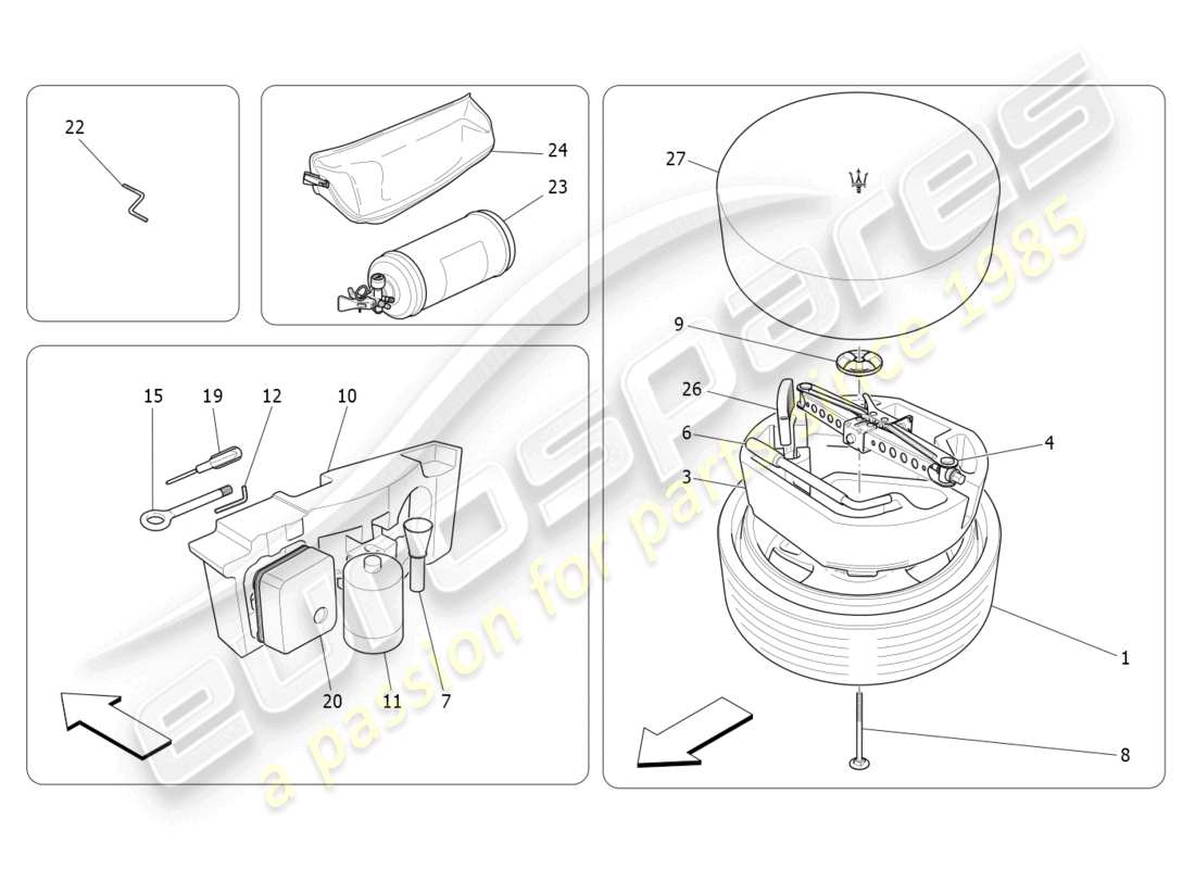 maserati ghibli fragment (2022) fornitura standard schema delle parti