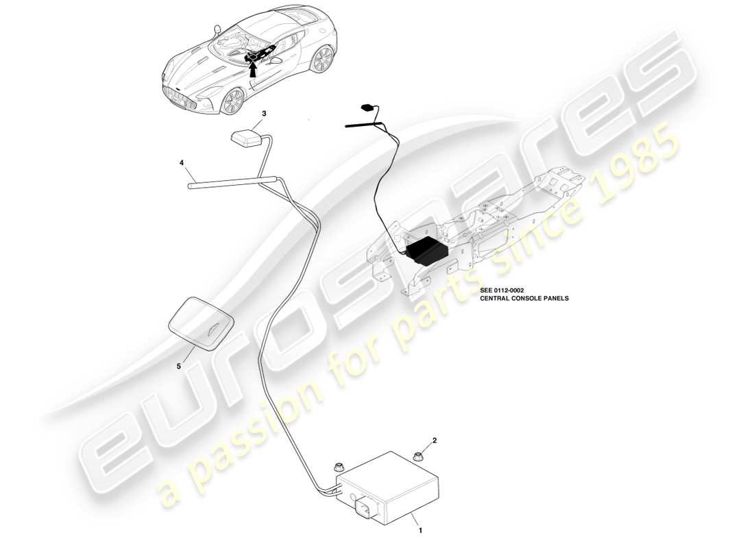 aston martin one-77 (2011) localizzatore diagramma delle parti