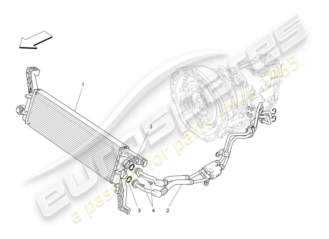 maserati levante (2019) lubrificazione e raffreddamento dell'olio del cambio diagramma delle parti