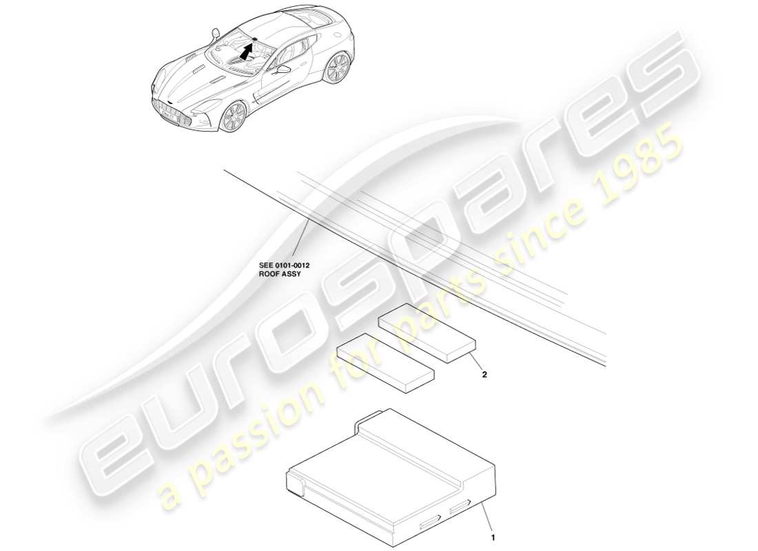 aston martin one-77 (2011) sensore di movimento di massa diagramma delle parti