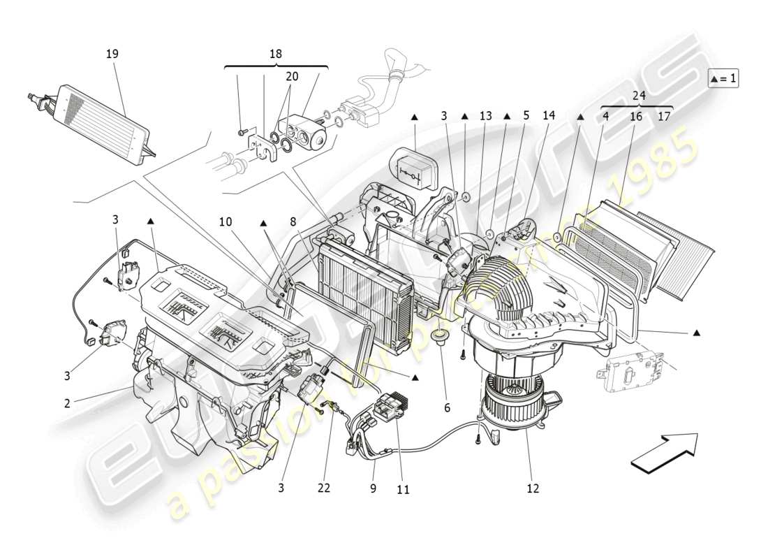 maserati ghibli (2014) unità a/c: dispositivi di plancia schema particolare