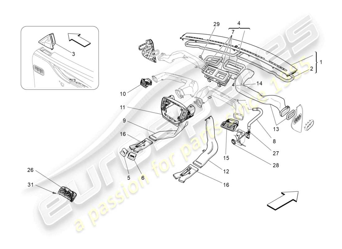 maserati ghibli (2014) unità a/c: schema particolare diffusione