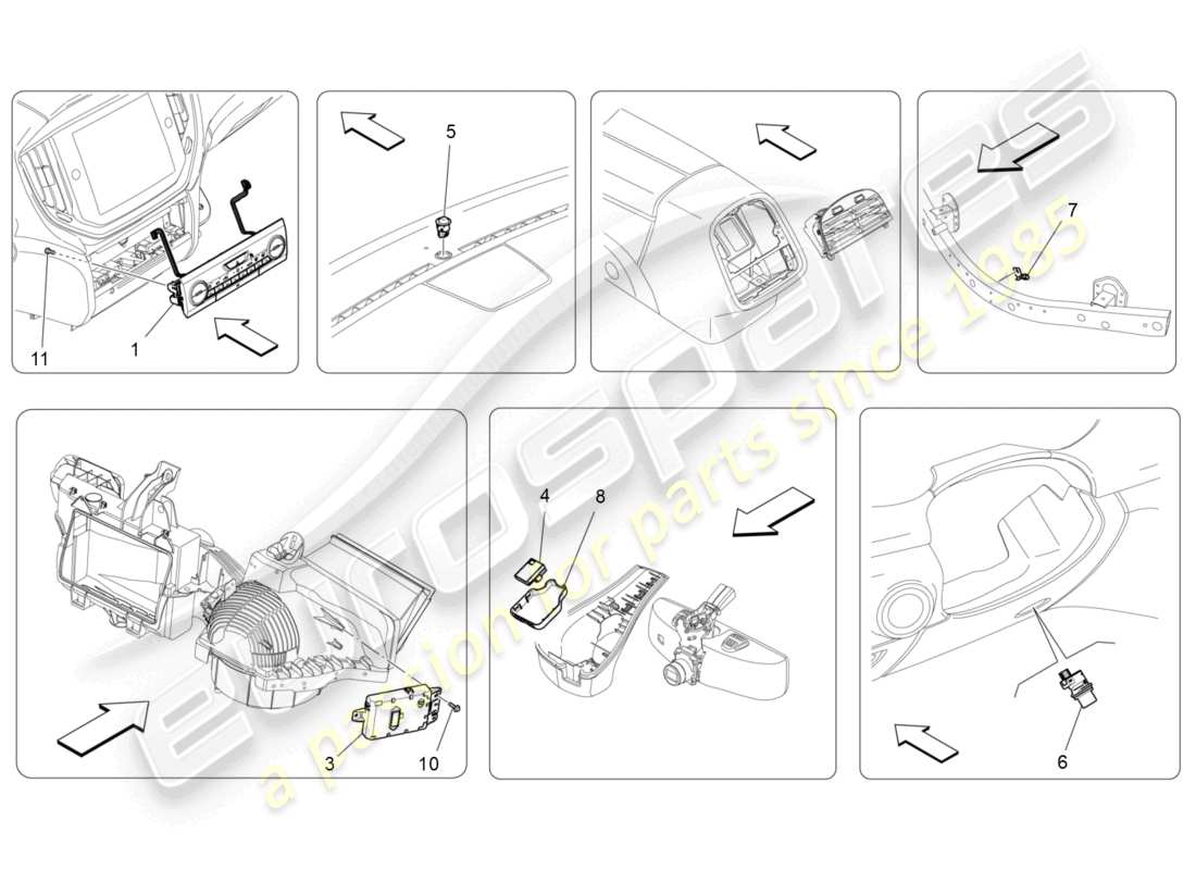 maserati ghibli (2014) unità a/c: schema delle parti controllo elettronico