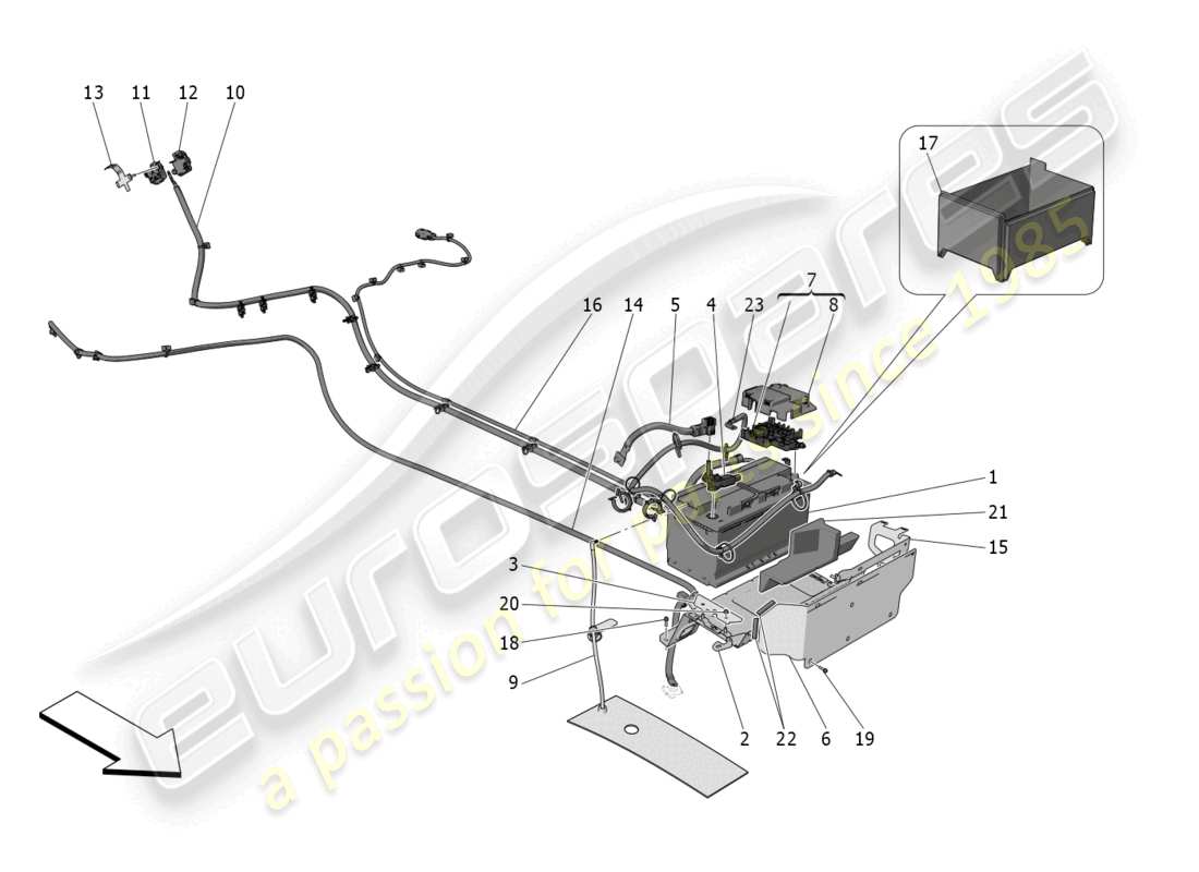 maserati mc20 (2022) generazione e accumulo di energia diagramma delle parti