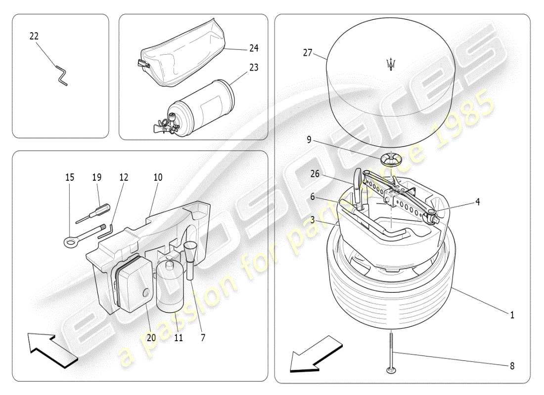 maserati ghibli (2021) fornitura standard schema delle parti