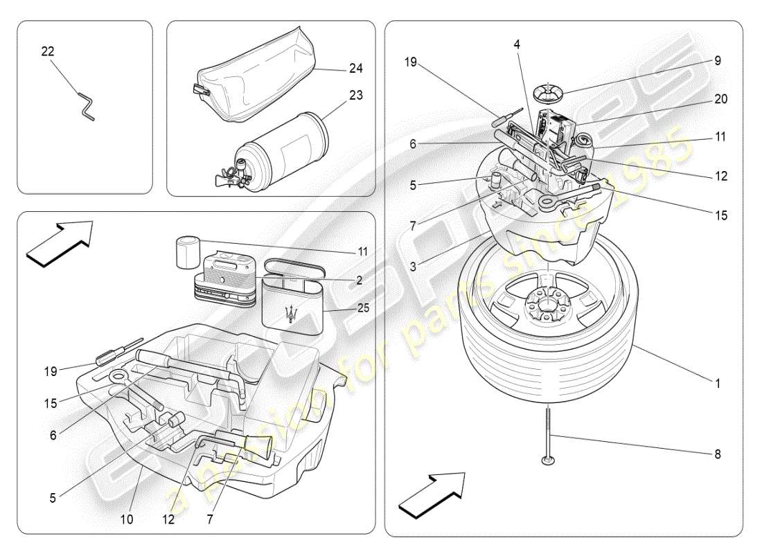 maserati ghibli (2019) fornitura standard schema delle parti