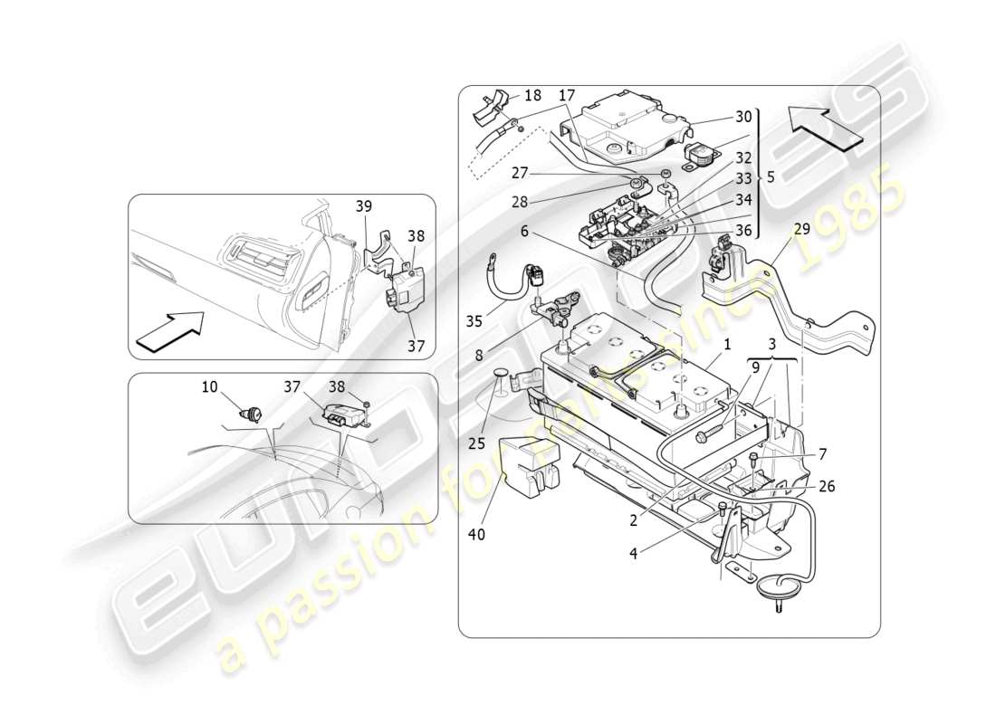 maserati ghibli fragment (2022) diagramma delle parti di generazione e accumulo di energia