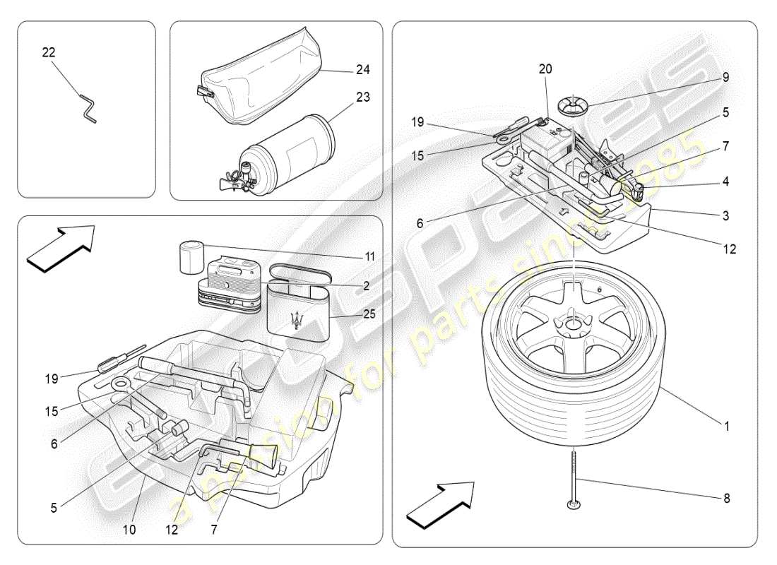 maserati ghibli (2019) fornitura standard schema delle parti
