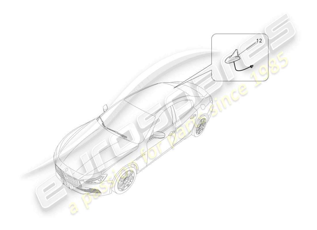 maserati ghibli (2016) schema delle parti del sistema di ricezione e connessione