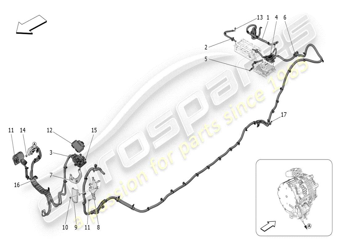 maserati grecale modena (2023) cablaggio principale diagramma delle parti