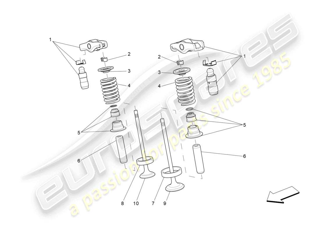 maserati ghibli (2014) diagramma delle parti delle valvole