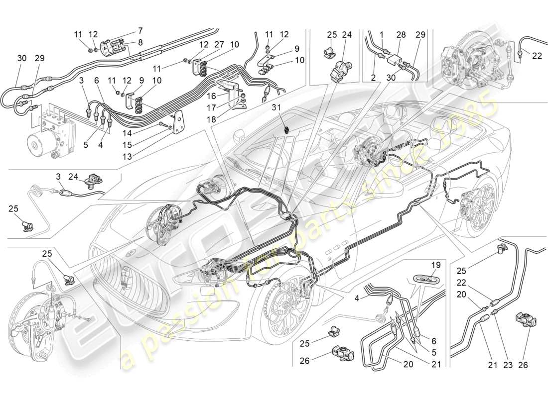 maserati grancabrio mc (2013) diagramma delle parti di linee