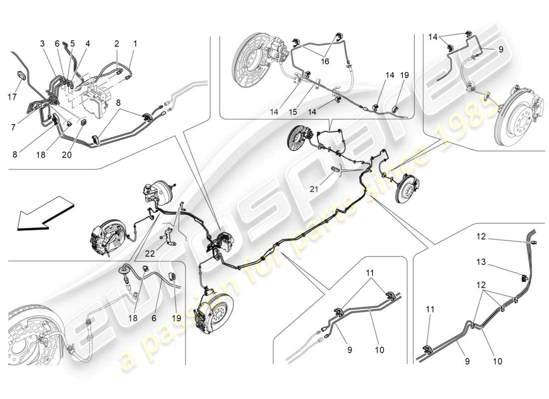 maserati levante (2020) linee diagramma delle parti