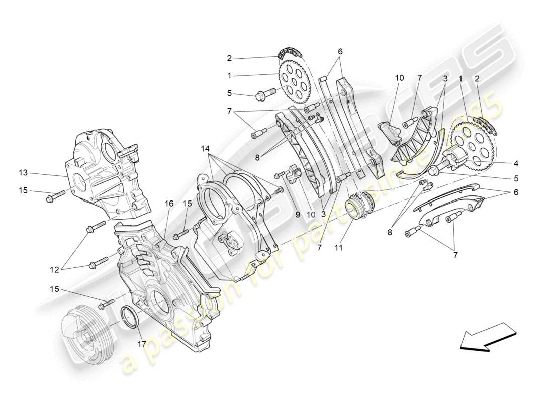 maserati ghibli (2017) diagramma delle parti di temporizzazione