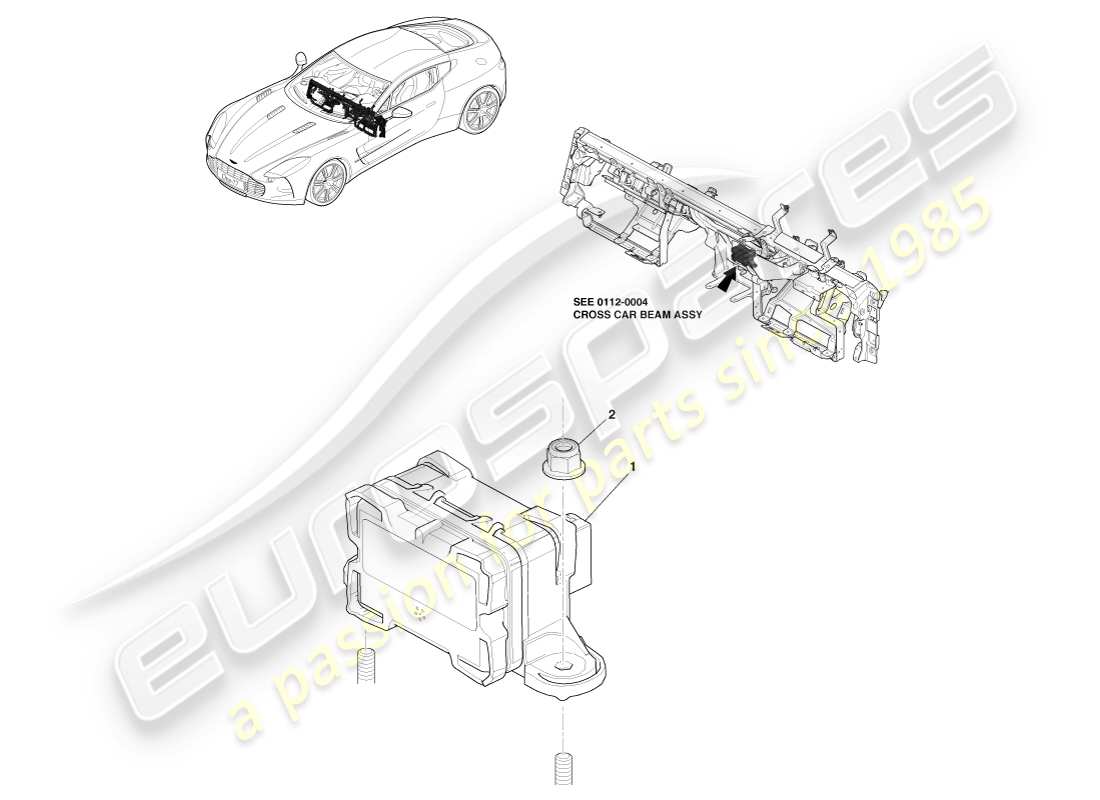 aston martin one-77 (2011) sensori e interruttori antifurto diagramma delle parti